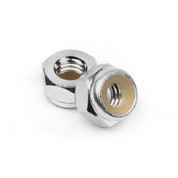 Aluminum Lock Nut M4 (Silver/10Pcs)