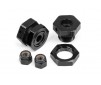 Aluminum Wheel Hex Hub Set 17Mm (Black/4Pcs)