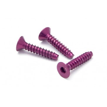 Alu Tp Flat Hd Screw 3 X15Mm Hex Socket/Purple/5Pc