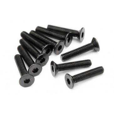 Flat Head Screw M3X15Mm (Hex Socket/10Pcs)