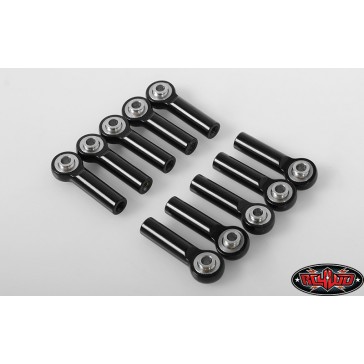 M3 Long Straight Aluminum Rod Ends (Black) (10)