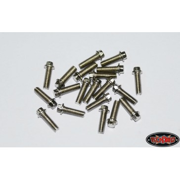 Miniature Scale Hex Bolts (M2.5 x 8mm) (Silver)