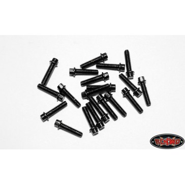 Miniature Scale Hex Bolts (M2 x 8mm) (Black)