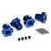 Wheel hubs, splined, 17mm (blue-anodized) (4)/ 4x5 GS (4), 3x14mm pin