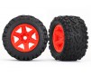 Tires & wheels, assembled, glued (orange wheels, Talon EXT tires, foa