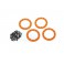 DISC.. Beadlock rings, orange (2.2) (aluminum) (4)/ 2x10 CS (48)