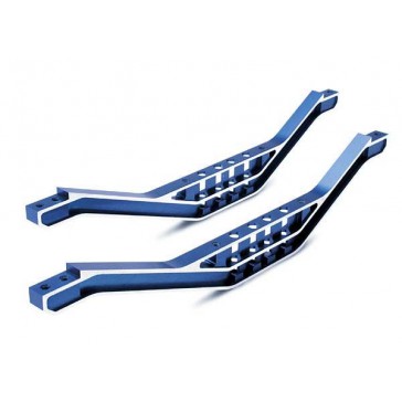 Chassis braces, lower machined 6061-T6 aluminum (blue) (2)/