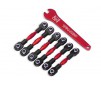 Turnbuckles, aluminum (red-anodized), camber links, 32mm (front) (2)/