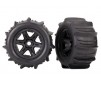 Tires & wheels, assembled, glued (black 3.8' wheels, paddle tires, fo