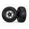 Tires & wheels, glued on SCT Black chrome wheels TSM Rated