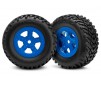 Tires and wheels, ass, glued (SCT blue wheels, SCT off-road