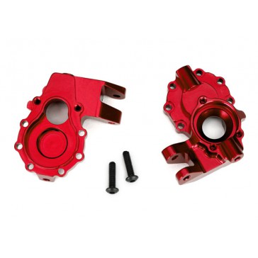 Portal housings, inner (front), 6061-T6 aluminum (red-anodized) (2)/