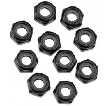 AXA1053 Nylon Locking Hex Nut M3 Black (10)