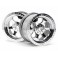 DISC.. 6 SPOKE WHEEL SHINY CHROME (83X56MM/2PCS)