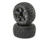 FR/R Tire,Prmnt,Blk Wheel (2):1/10 2wd/4wd Ruckus