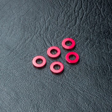 Alum. spacer 3X5.5X1.0 (red) (5)