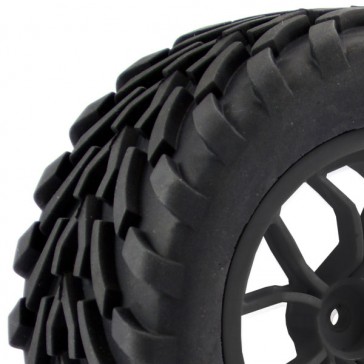 1/10 MEGA-V TRUCK TYRE MOUNTED ON 12-SPOKE (12mm HEX)