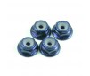 M2 BLUE FLANGED LOCKNUTS 4PCS