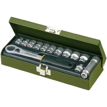 Coffret spécial atelier douilles ouverte 5,5 à 14 mm + cliquet 1/4",