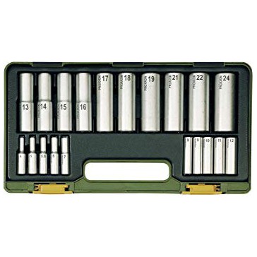 Coffret douilles rallongées 1/4"-1/2", 20 pièces