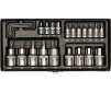 Dopsleutelset "TX" 1/4"+1/2" (24-dlg.)