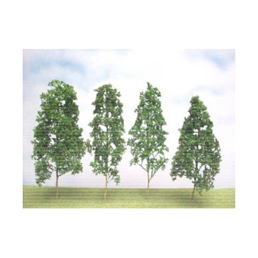 4 arbres feuillus 15cm vert foncé