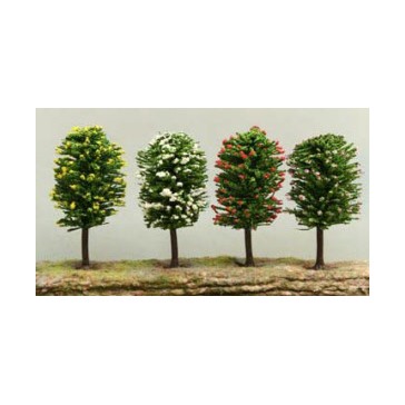 4 Arbres Feuillus Fleuris 10cm.