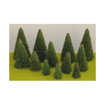 10 sapins avec pied 7 cm