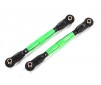 Toe links, front (TUBES green-anodized, 7075-T6 aluminum, stronger th