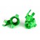 Steering blocks, 6061-T6 aluminum (green-anodized), left & right