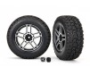 Tires and wheels, assembled, glued (2.6 black, satin chrome-plated Me