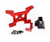 Shock tower, front, 7075-T6 aluminum (red-anodized) (1)/ body mount b