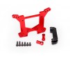 Shock tower, rear, 7075-T6 aluminum (red-anodized) (1)/ body mount br