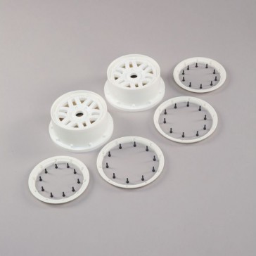 Wheel & Beadlock Set, White (2): 5ive-T 2.0