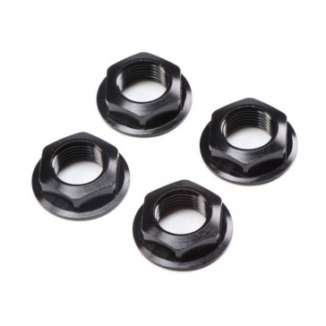 17mm Flanged Wheel Nut, Black (4): Super Rock Rey