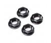 17mm Flanged Wheel Nut, Black (4): Super Rock Rey