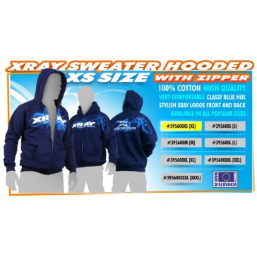 SWEATER HOODED WITH ZIPPER - BLUE (XS)