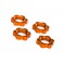 Wheel nuts, splined, 17mm, serrated (orange-anodized) (4)