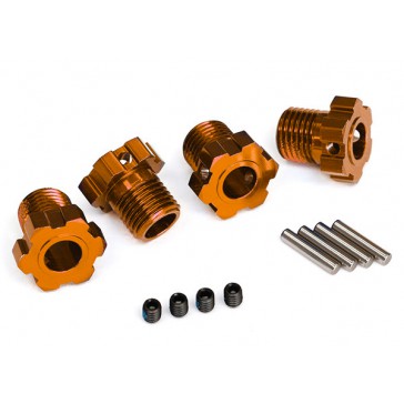 Wheel hubs, splined, 17mm (orange-anodized) (4)