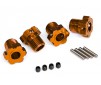 Wheel hubs, splined, 17mm (orange-anodized) (4)