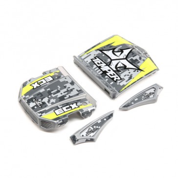 Body Set, Grey/Yellow: 1:18 4WD Temper Gen 2