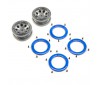 FR/RR Wheel with Beadlock, Gray/Blue: Temper G2