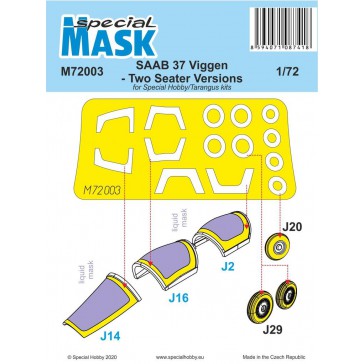 SAAB 37 Viggen Two Seater Mask   1:72