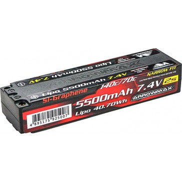 Lipo 5500mAh 2S TC Narrow - 7.4v - 70C