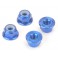 M4 Alloy Serrated Nyloc Nuts - Blue - 4pcs