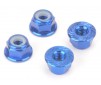 M4 Alloy Serrated Nyloc Nuts - Blue - 4pcs