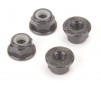 M4 Alloy Serrated Nyloc Nuts - Black - 4pcs