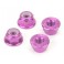 M4 Alloy Serrated Nyloc Nuts - Purple - 4pcs