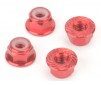 M4 Alloy Serrated Nyloc Nuts - Red - 4pcs