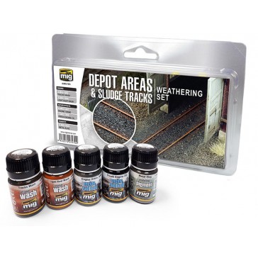 DEPOT AREAS SLUDGE TRACKS WEATHERING SET 5 JARS 35 ML